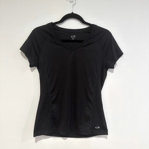 Champion, Activewear Workout V-Neck Short-Sleeve T-Shirt in Black, Size Small